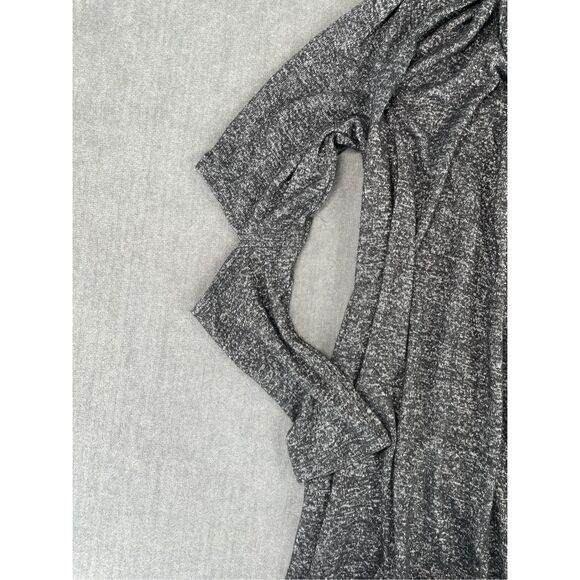 Womens Cardigan L Gray Lightweight Open Long Sleeve Elbow Cutout Everyday Casual - Picture 5 of 9